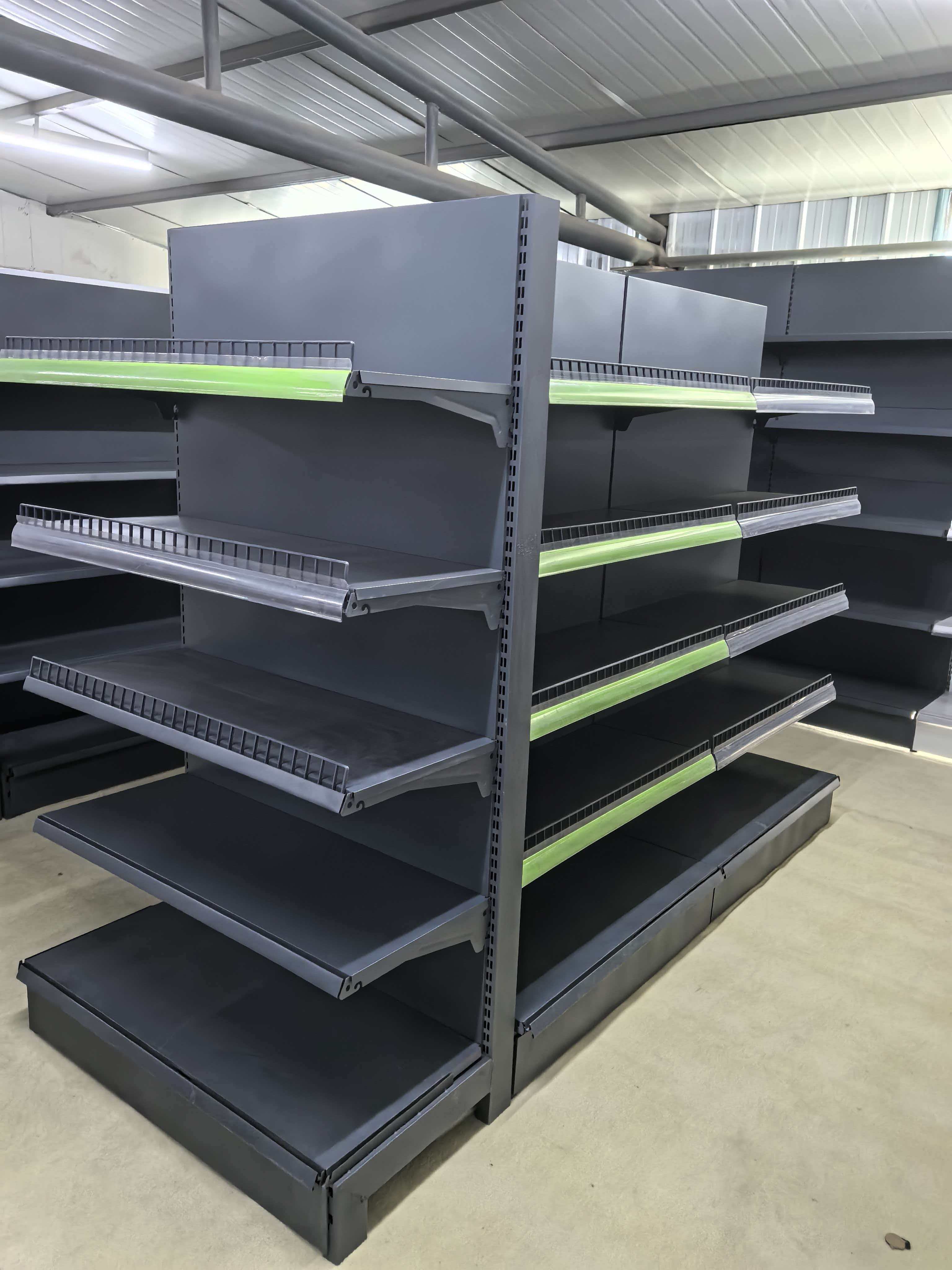 新林区超市货架钢木货架 - 方案